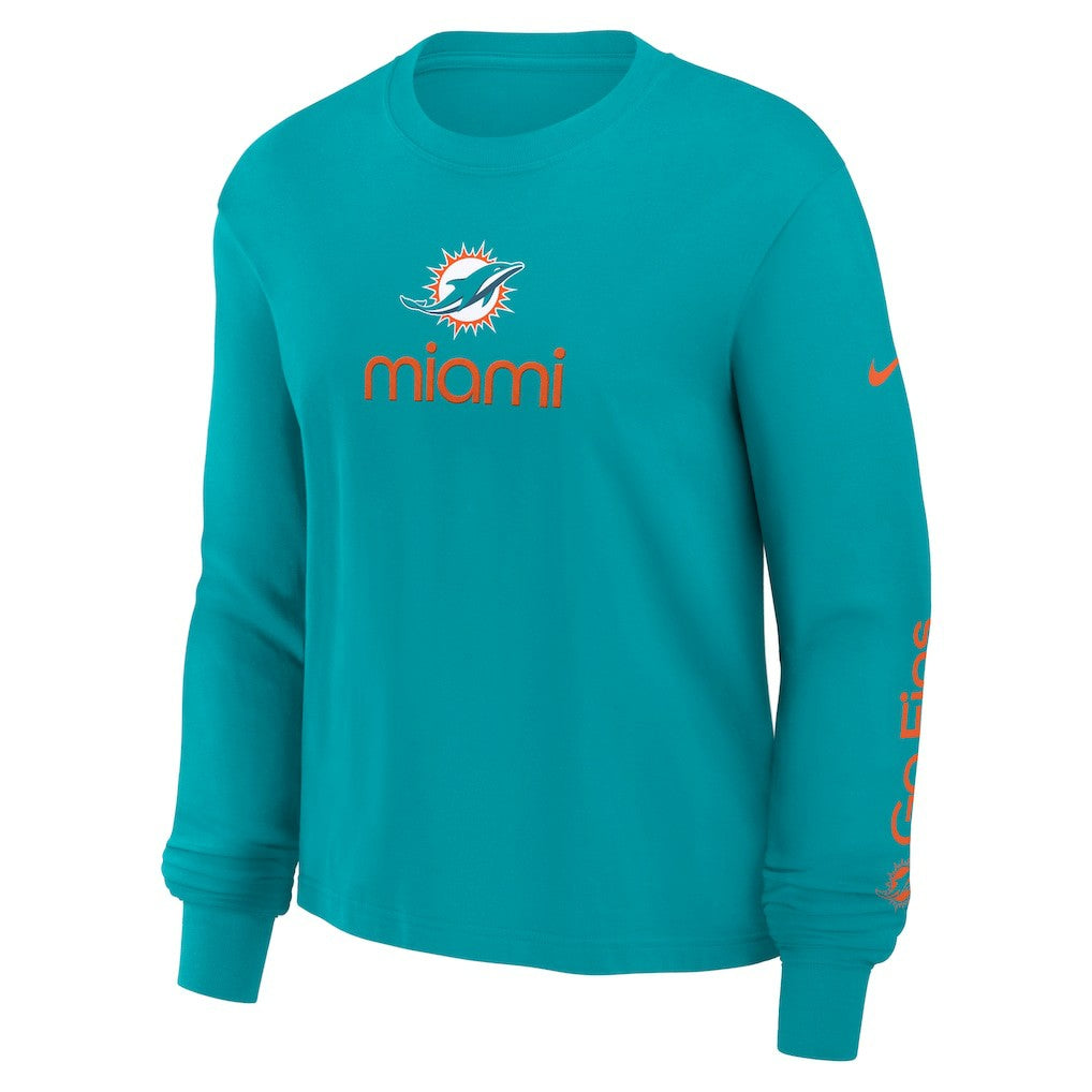 Miami Dolphins Nike Women's Boxy Long Sleeve T-Shirt
