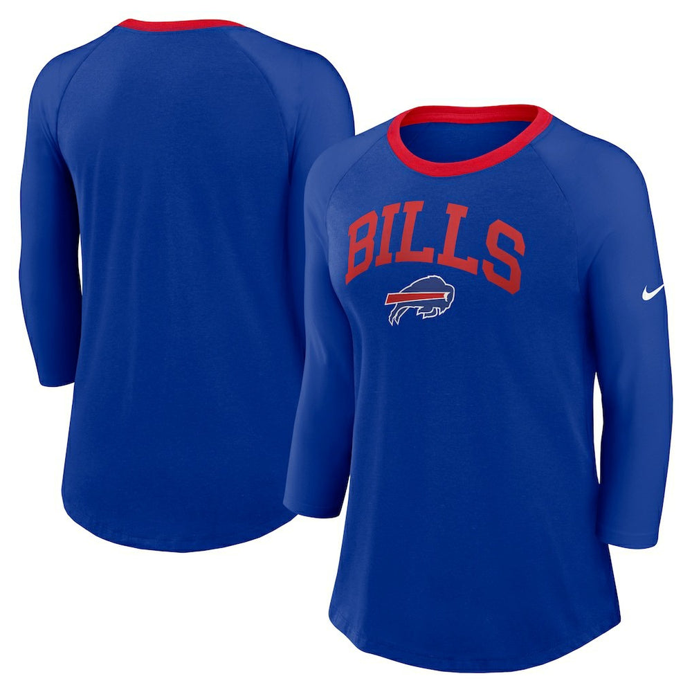 Buffalo Bills Nike Women's 3/4 Sleeve Raglan Fashion Top