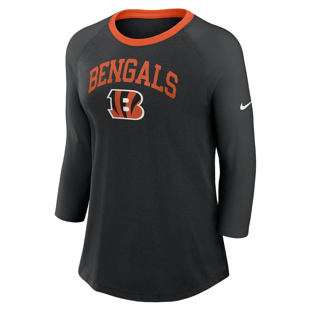 Cincinnati Bengals Nike Women's 3/4 Sleeve Raglan Fashion Top