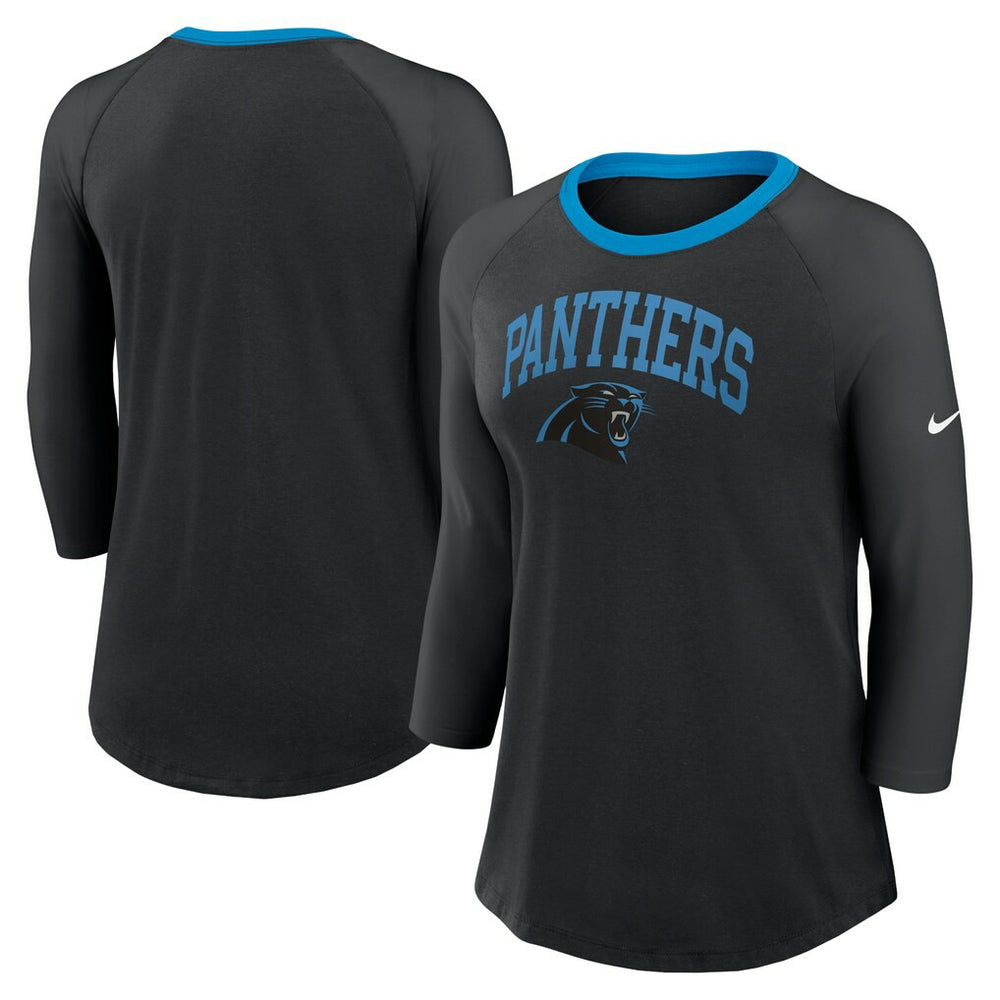 Carolina Panthers Nike Women's 3/4 Sleeve Raglan Fashion Top