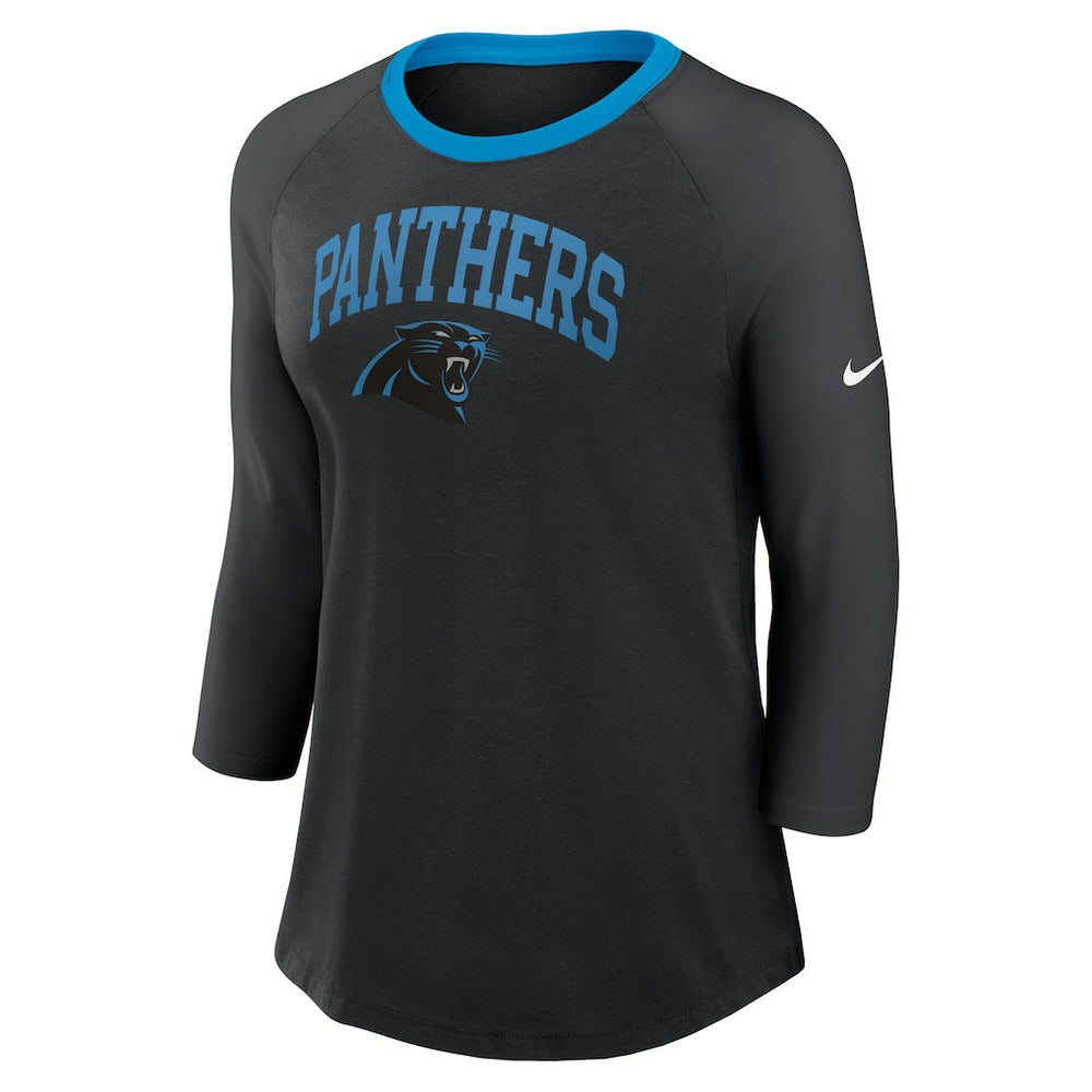 Carolina Panthers Nike Women's 3/4 Sleeve Raglan Fashion Top