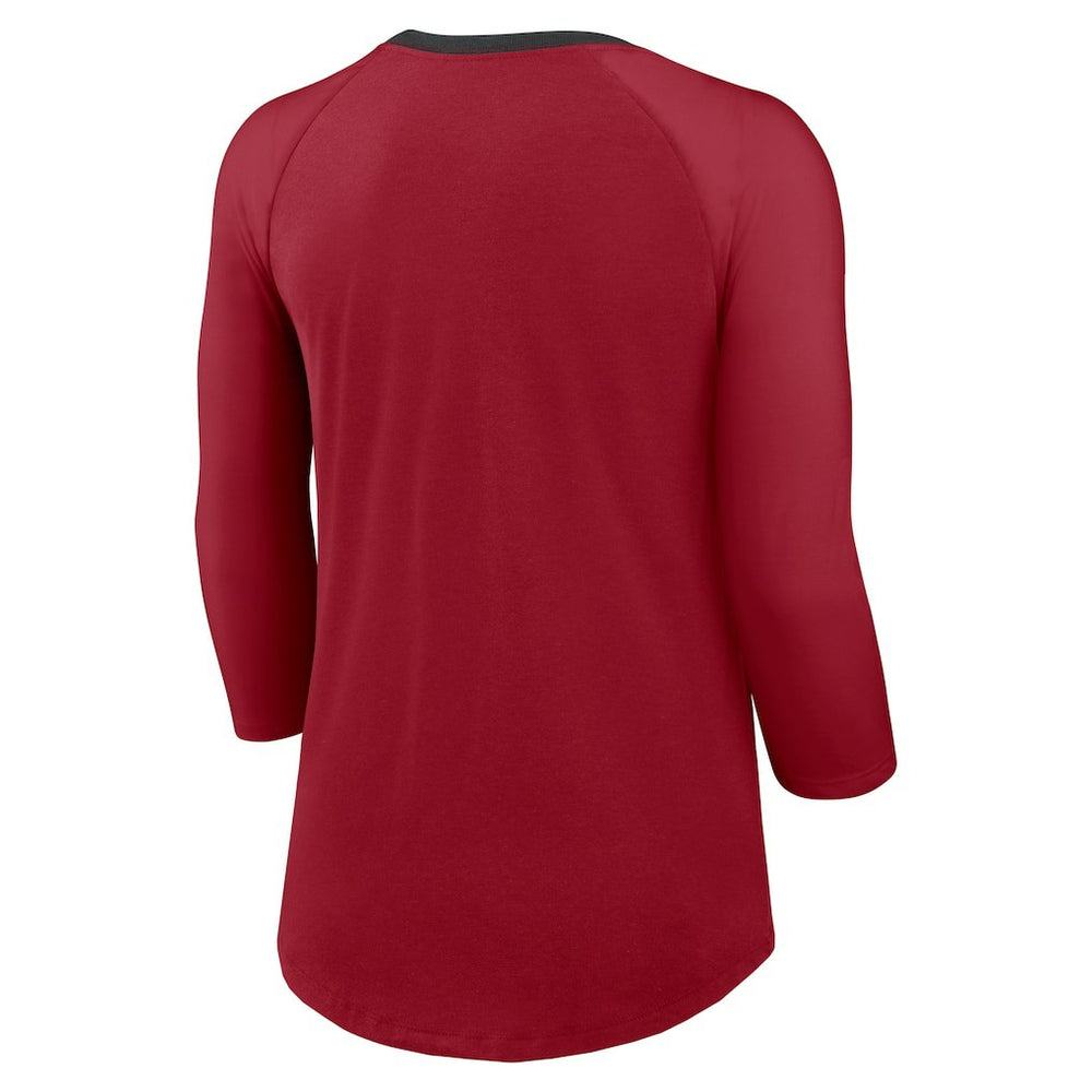 Arizona Cardinals Nike Women's 3/4 Sleeve Raglan Fashion Top