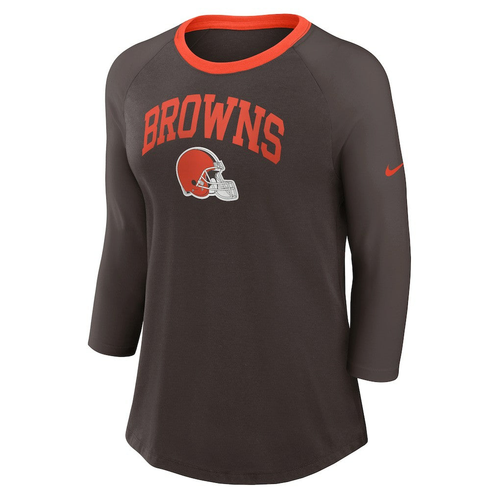 Cleveland Browns Nike Women's 3/4 Sleeve Raglan Fashion Top