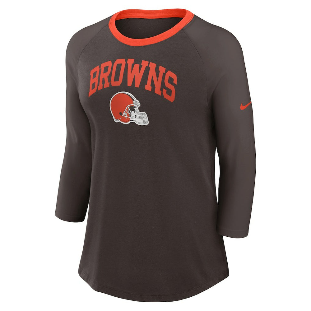 Cleveland Browns Nike Women's 3/4 Sleeve Raglan Fashion Top
