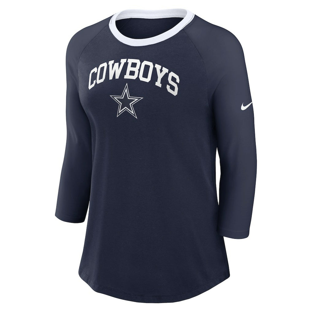 Dallas Cowboys Nike Women's 3/4 Sleeve Raglan Fashion Top