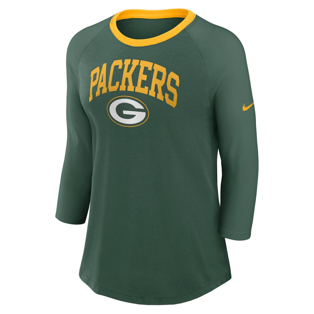 Green Bay Packers Nike Women's 3/4 Sleeve Raglan Fashion Top
