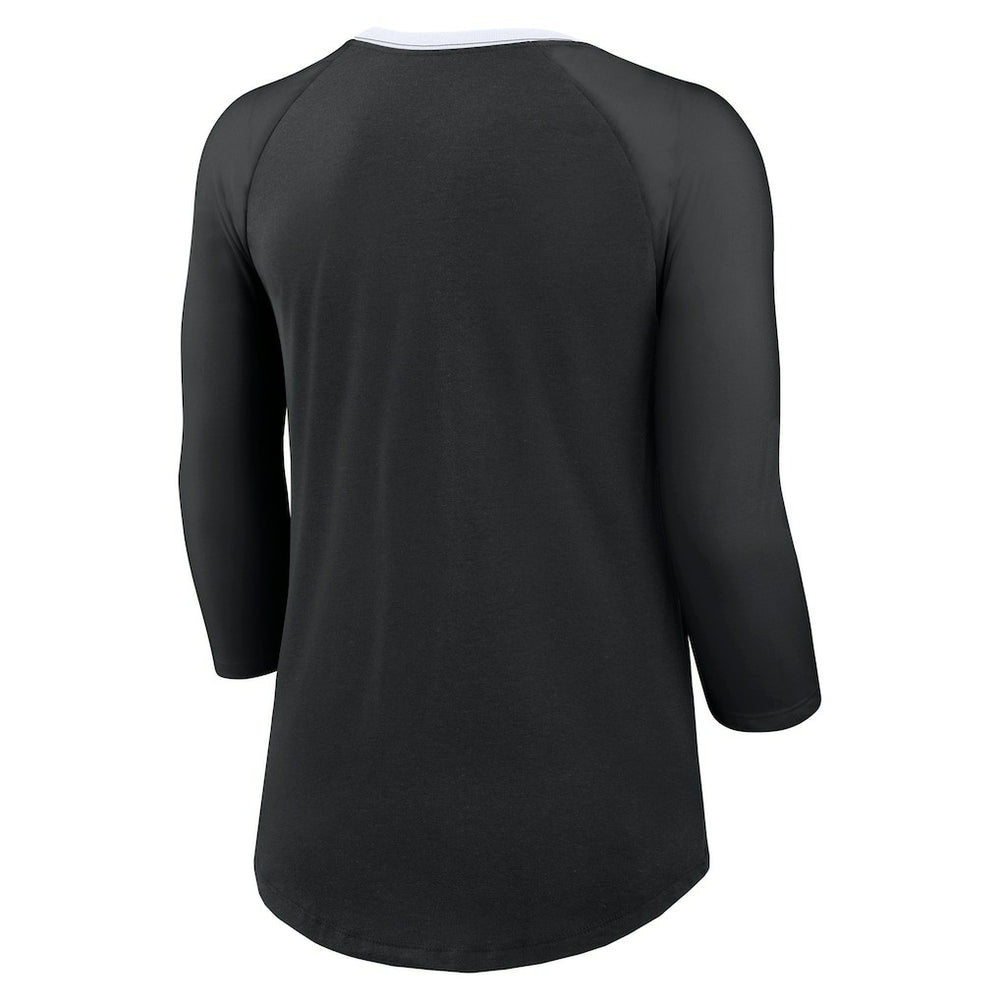 New Orleans Saints Nike Women's 3/4 Sleeve Raglan Fashion Top