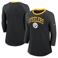 Pittsburgh Steelers Nike Women's 3/4 Sleeve Raglan Fashion Top