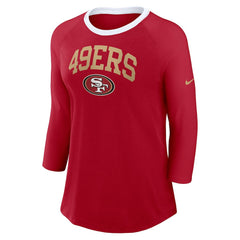 San Francisco 49ers Nike Women's 3/4 Sleeve Raglan Fashion Top