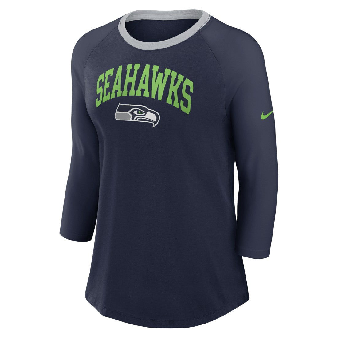 Seattle Seahawks Nike Women's 3/4 Sleeve Raglan Fashion Top