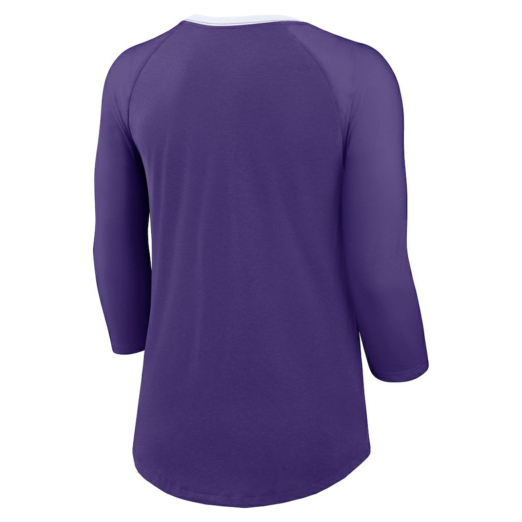 Minnesota Vikings Nike Women's 3/4 Sleeve Raglan Fashion Top