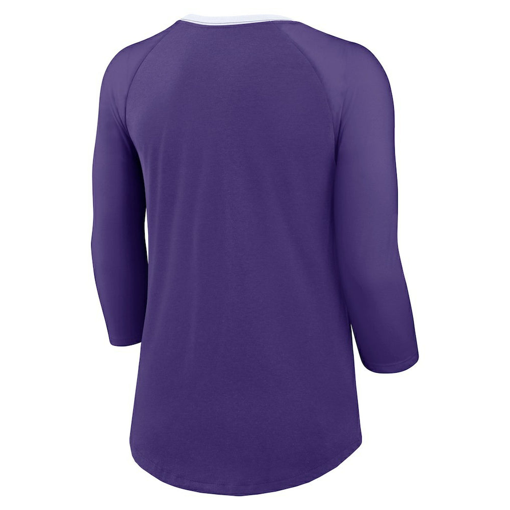 Minnesota Vikings Nike Women's 3/4 Sleeve Raglan Fashion Top