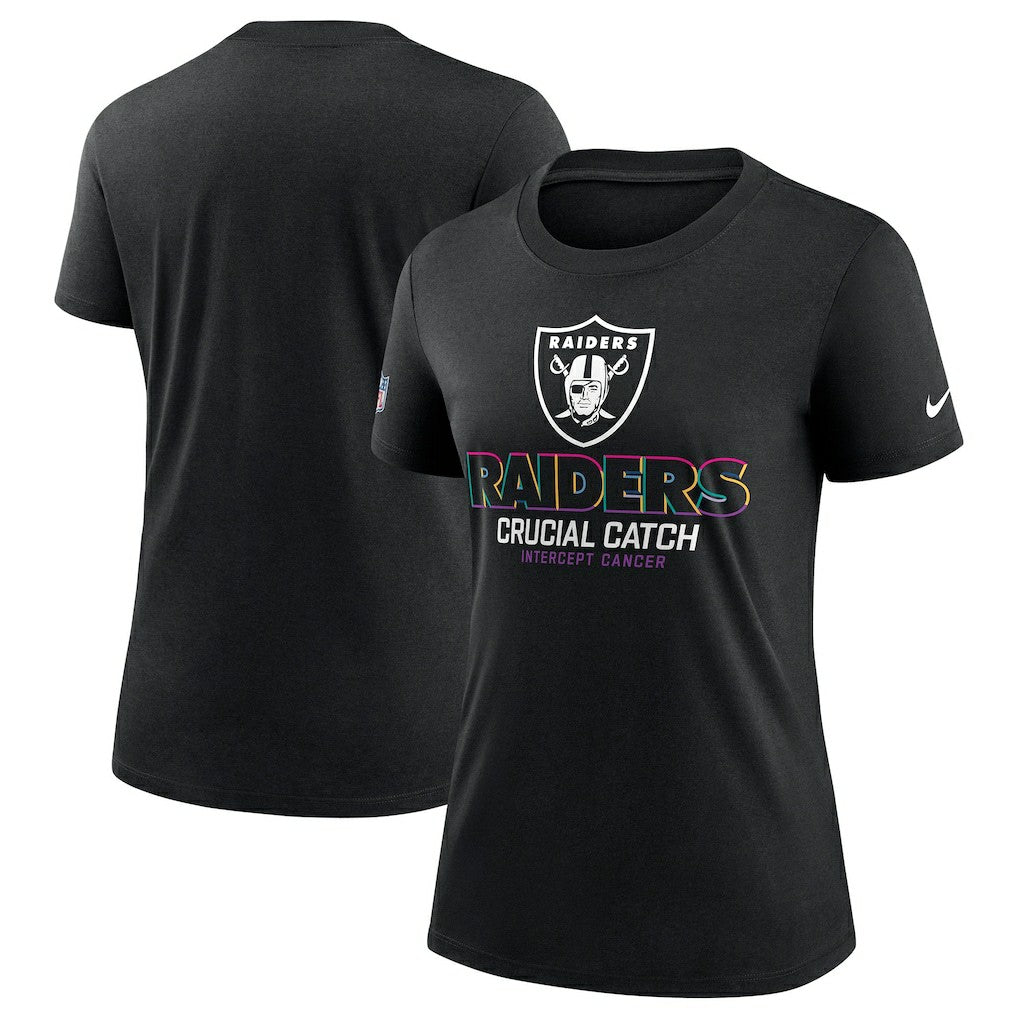 Las Vegas Raiders Nike Women's 2024 NFL Crucial Catch Tri-Blend T-Shirt
