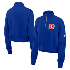 Denver Broncos Nike Women's Rewind Phoenix Half-Zip Sweatshirt