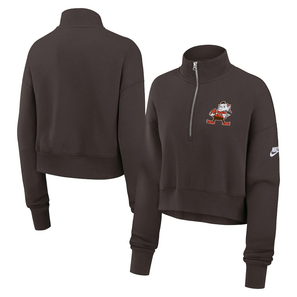 Cleveland Browns Nike Women's Rewind Phoenix Half-Zip Sweatshirt
