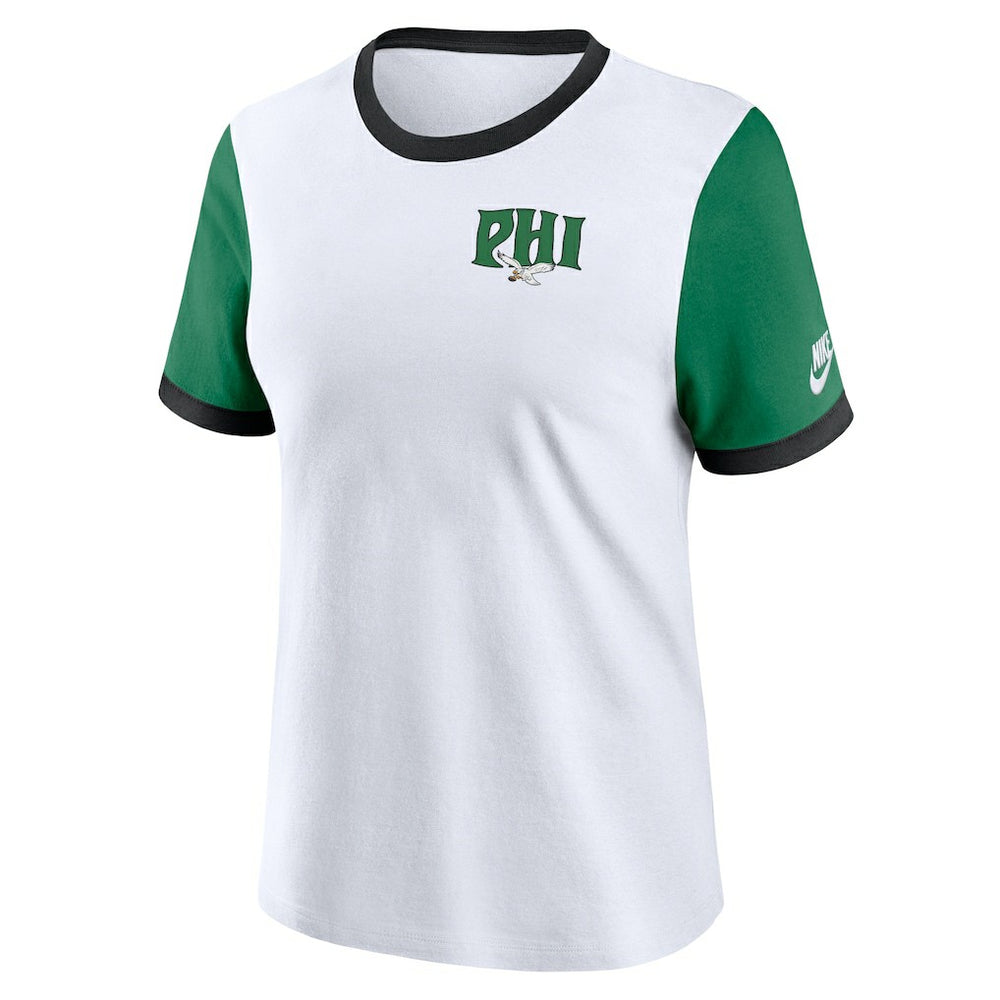 Philadelphia Eagles Nike Women's Rewind Ringer T-Shirt