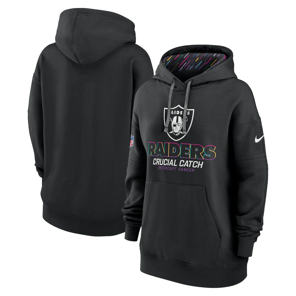 Las Vegas Raiders Nike Women's 2024 NFL Crucial Catch Club Pullover Hoodie