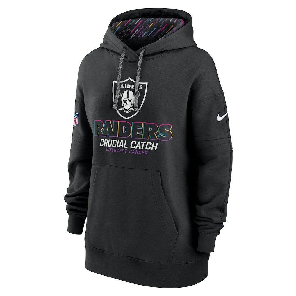 Las Vegas Raiders Nike Women's 2024 NFL Crucial Catch Club Pullover Hoodie