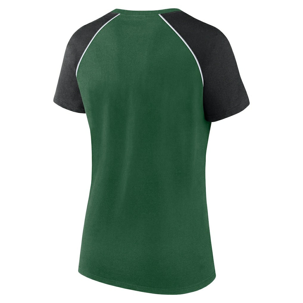 New York Jets Fanatics Women's Glittered Primary Raglan T-Shirt