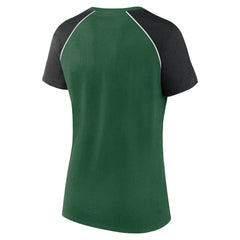 New York Jets Fanatics Women's Glittered Primary Raglan T-Shirt