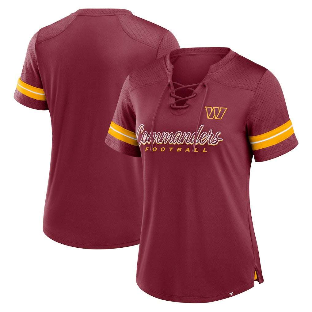 Washington Commanders Fanatics Women's Play Script Lace-Up T-Shirt