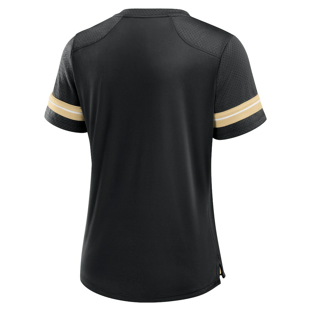 New Orleans Saints Fanatics Women's Play Script Lace-Up T-Shirt