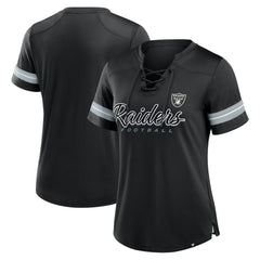Las Vegas Raiders Fanatics Women's Play Script Lace-Up T-Shirt