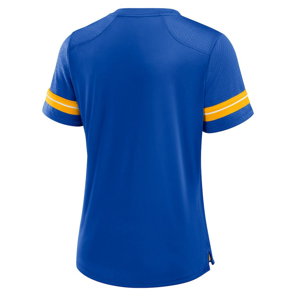 Los Angeles Rams Fanatics Women's Play Script Lace-Up T-Shirt