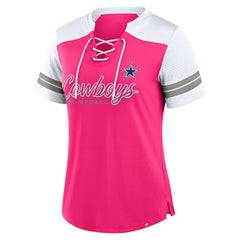 Dallas Cowboys Fanatics Women's Play Script Lace-Up T-Shirt