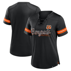 Cincinnati Bengals Fanatics Women's Play Script Lace-Up T-Shirt
