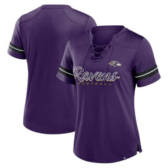 Baltimore Ravens Fanatics Women's Play Script Lace-Up T-Shirt