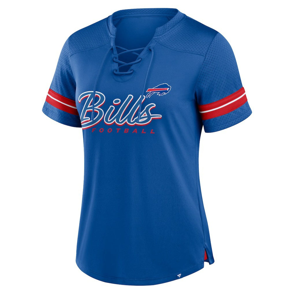 Buffalo Bills Fanatics Women's Play Script Lace-Up T-Shirt