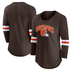 Cleveland Browns Fanatics Women's First Team Arch Logo 3/4 Sleeve T-Shirt