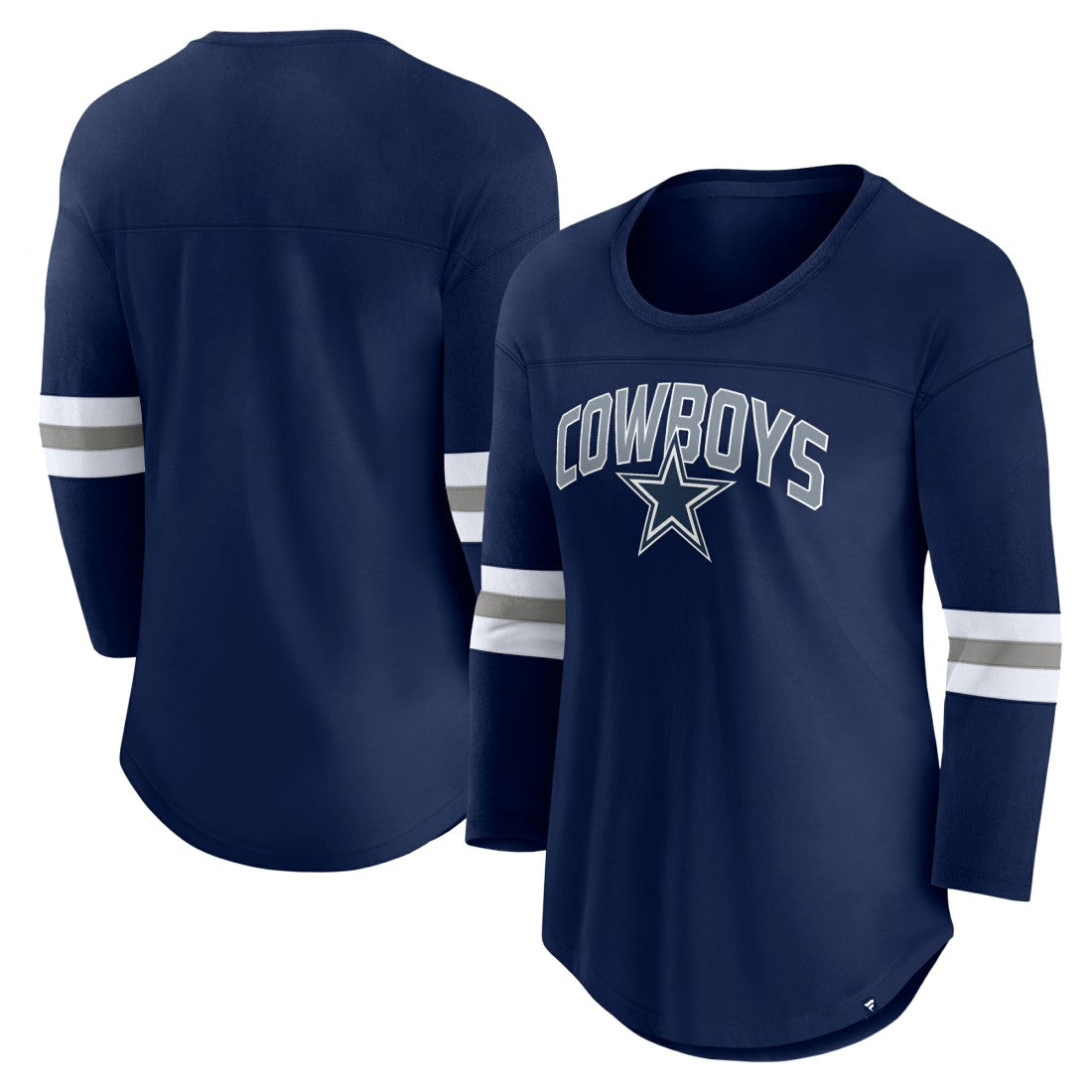 Dallas Cowboys Fanatics Women's First Team Arch Logo 3/4 Sleeve T-Shirt