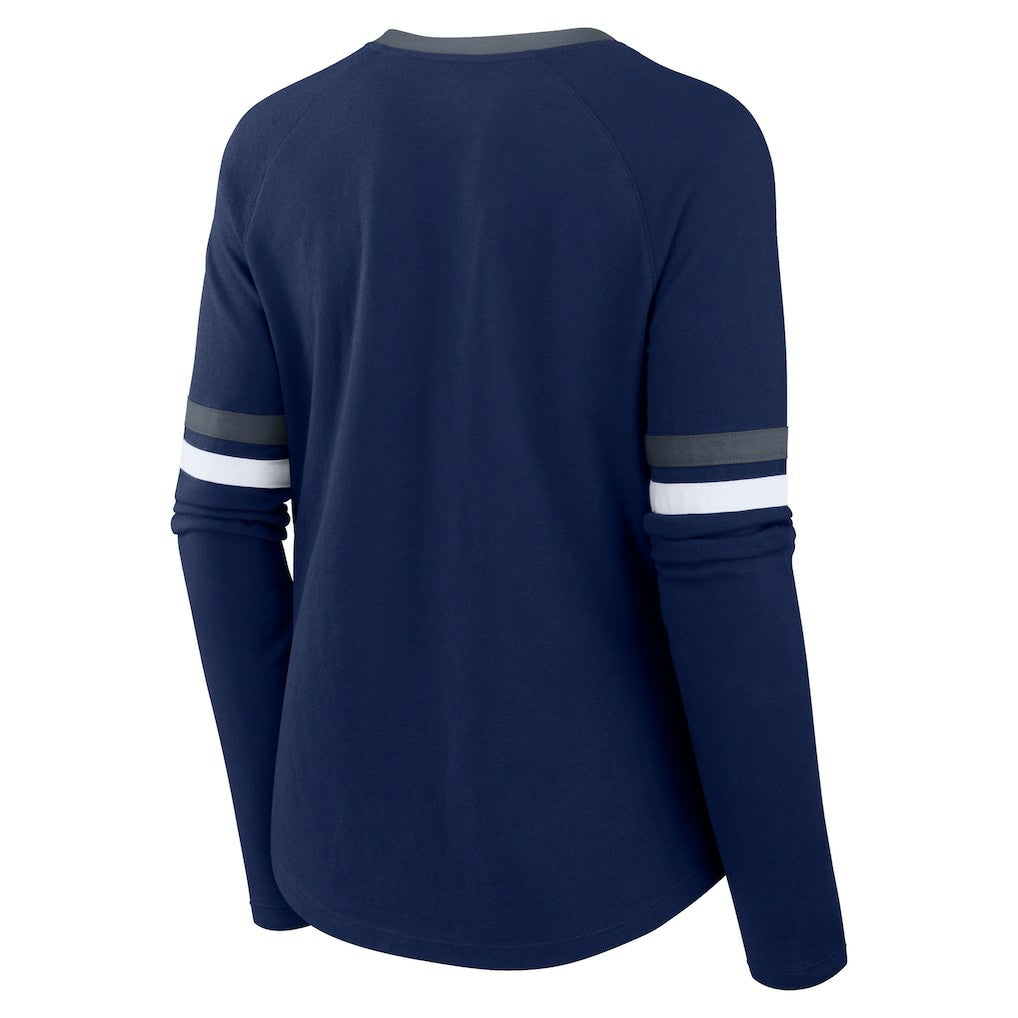 Dallas Cowboys Fanatics Women's Won and Done Lace-Up Long Sleeve Fashion Top
