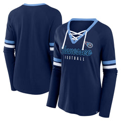 Tennessee Titans Fanatics Women's Won and Done Lace-Up Long Sleeve Fashion Top