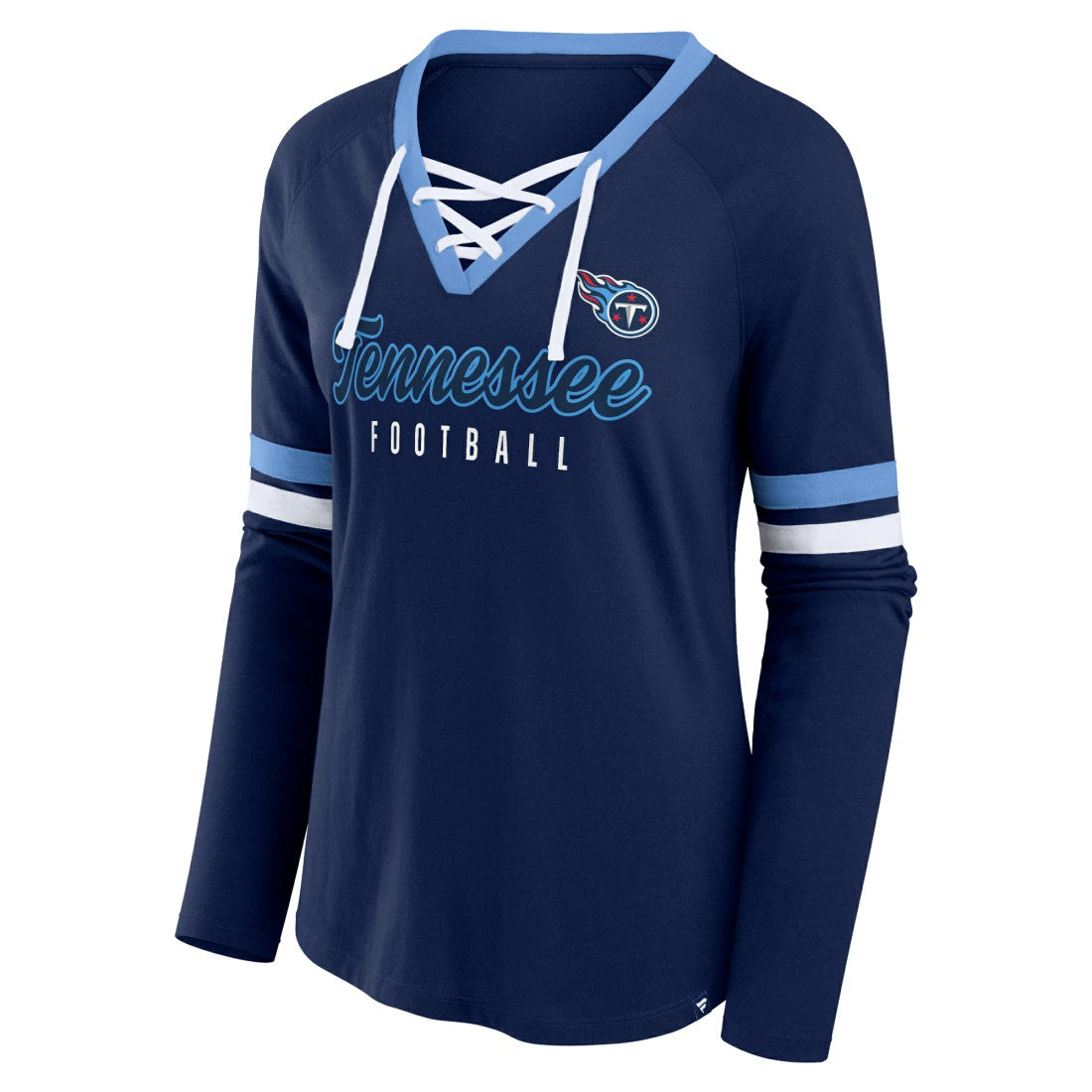 Tennessee Titans Fanatics Women's Won and Done Lace-Up Long Sleeve Fashion Top