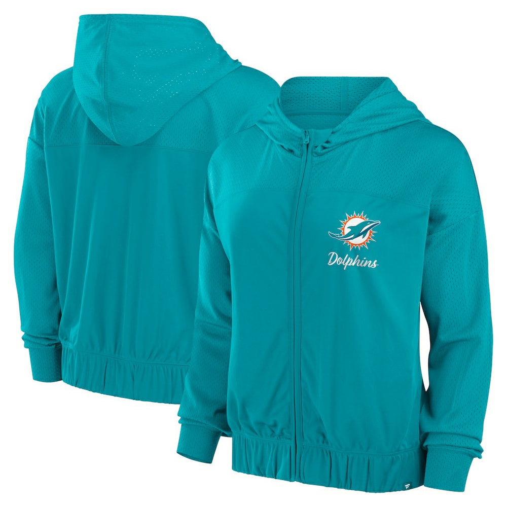 Miami Dolphins Fanatics Women's Script Lock Full-Zip Hoodie