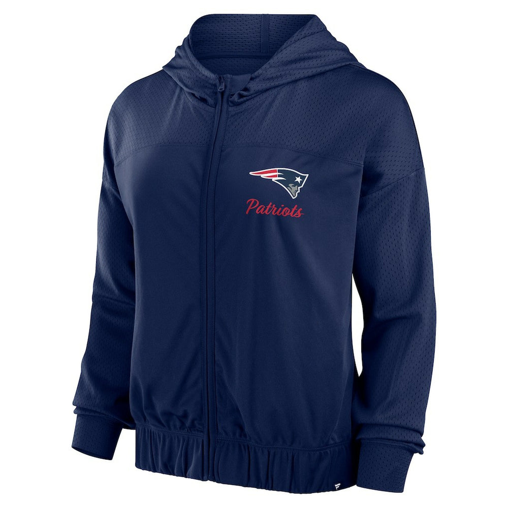 New England Patriots Fanatics Women's Script Lock Full-Zip Hoodie