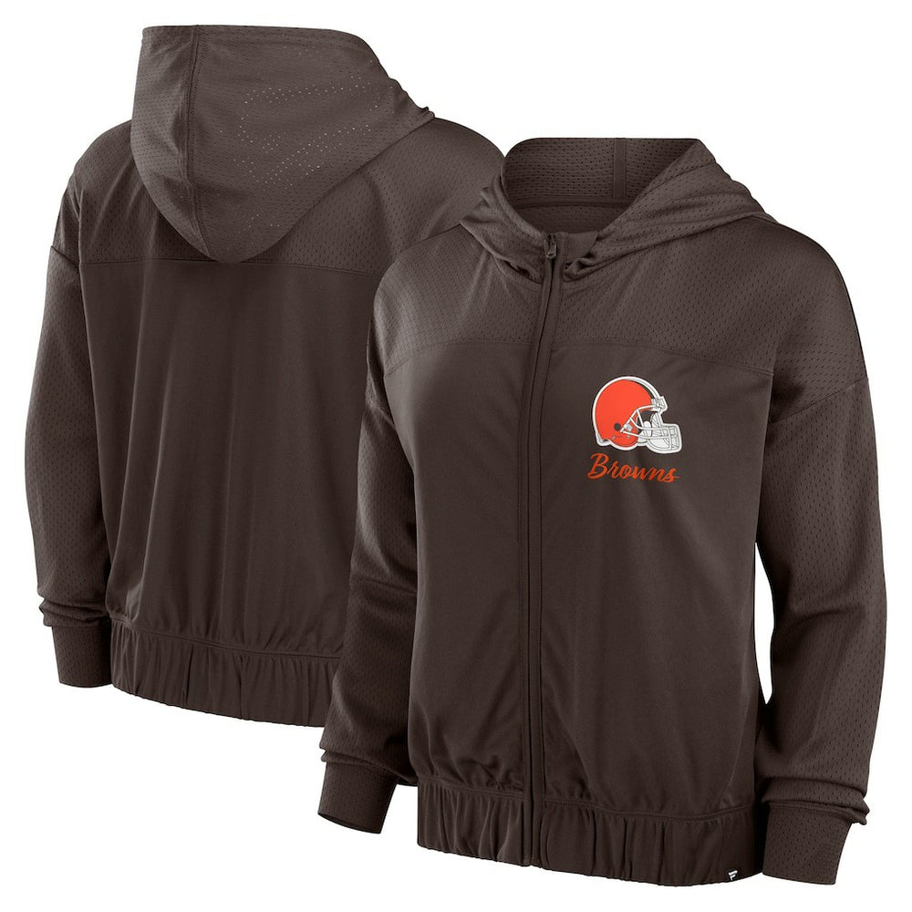 Cleveland Browns Fanatics Women's Script Lock Full-Zip Hoodie