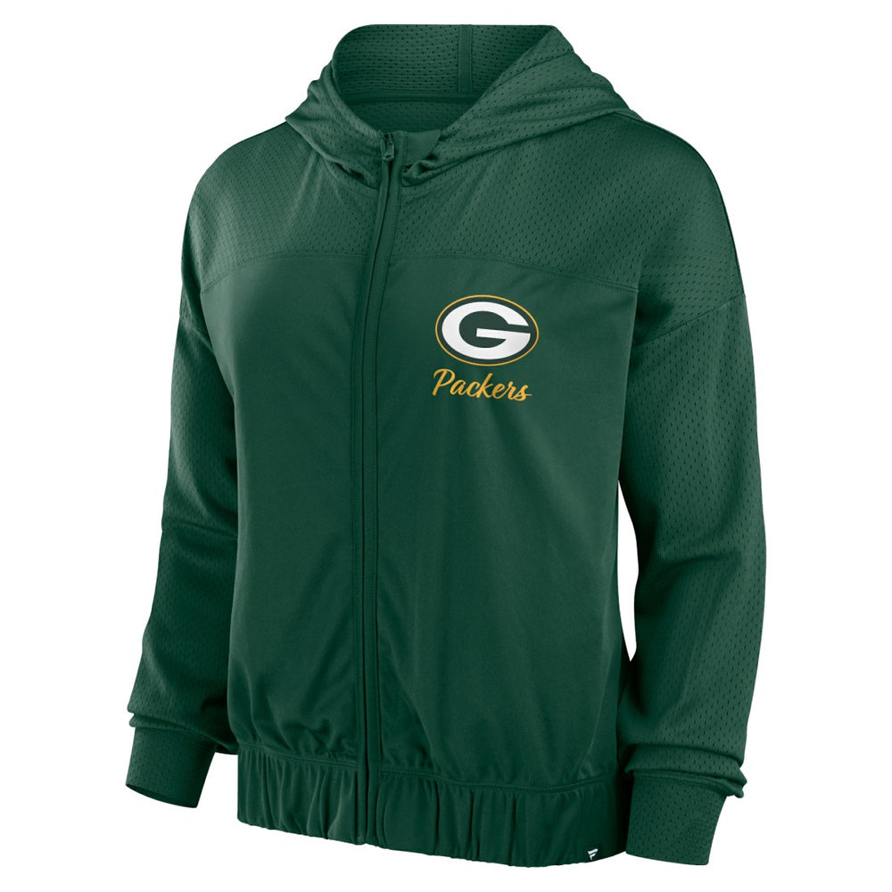 Green Bay Packers Fanatics Women's Script Lock Full-Zip Hoodie