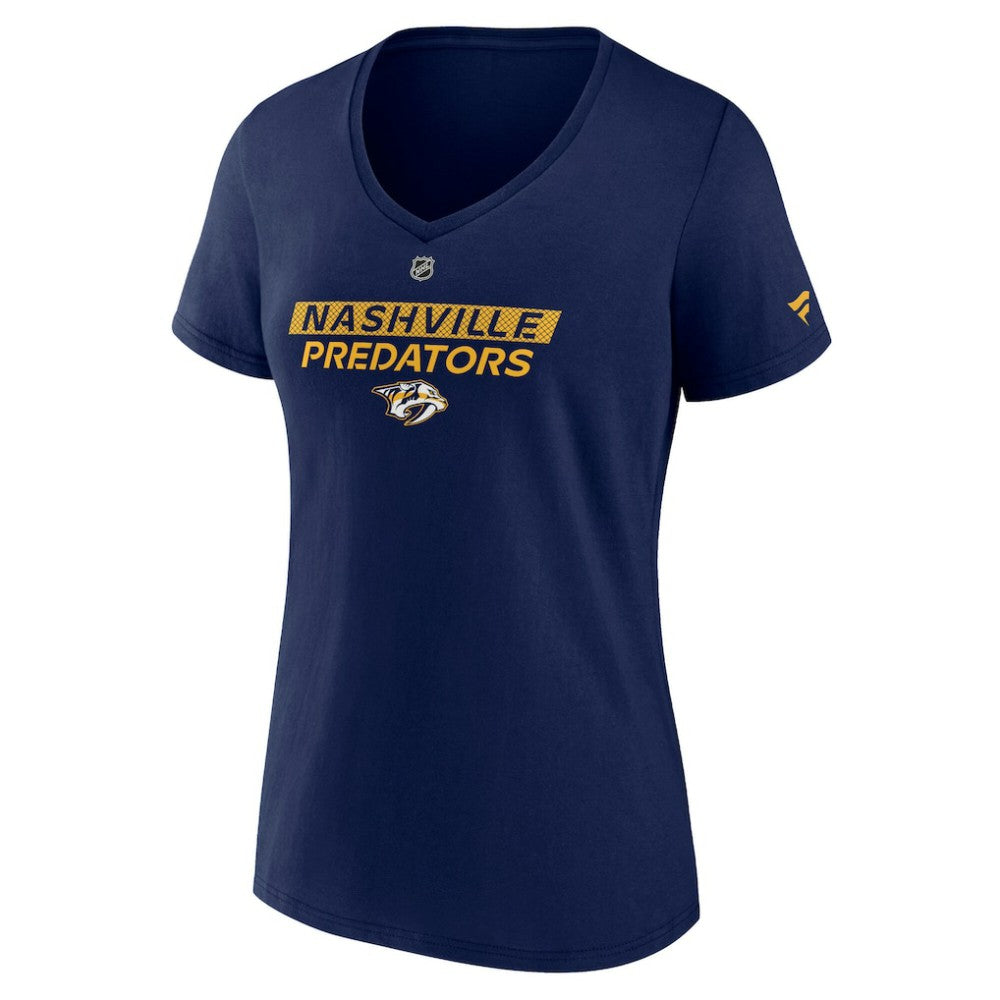 Nashville Predators Fanatics Women's Authentic Pro Core Primary V-Neck T-Shirt On Sale
