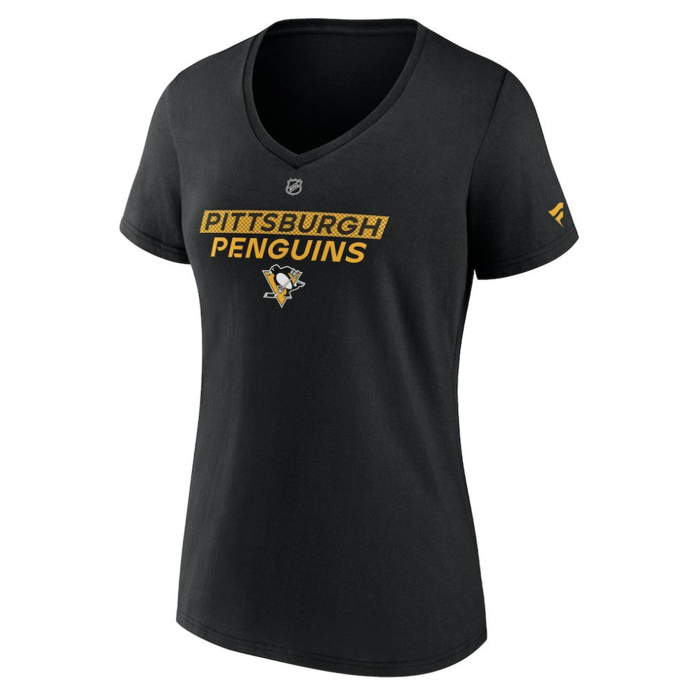 Pittsburgh Penguins Fanatics Women's Authentic Pro Core Primary V-Neck T-Shirt Outlet