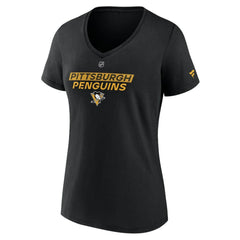 Pittsburgh Penguins Fanatics Women's Authentic Pro Core Primary V-Neck T-Shirt Outlet