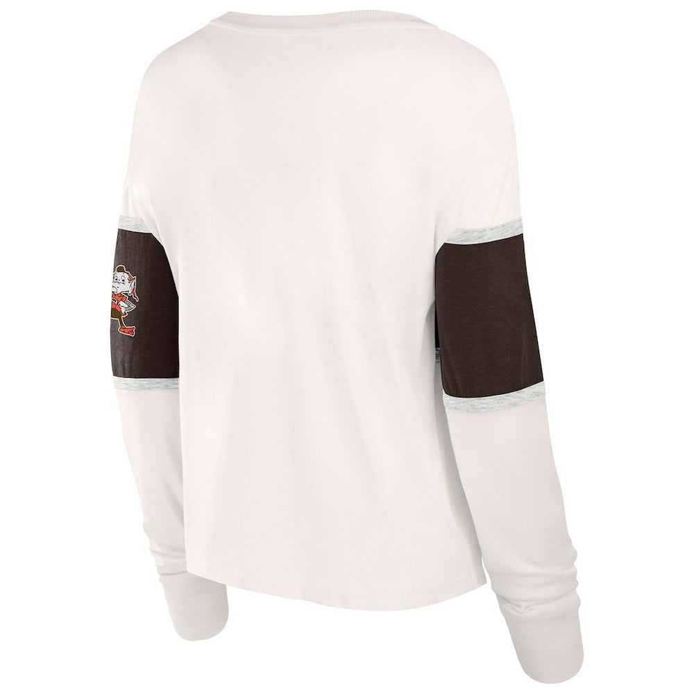 Cleveland Browns Fanatics Women's Antique Block Long Sleeve T-Shirt