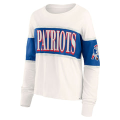 New England Patriots Fanatics Women's Antique Block Long Sleeve T-Shirt