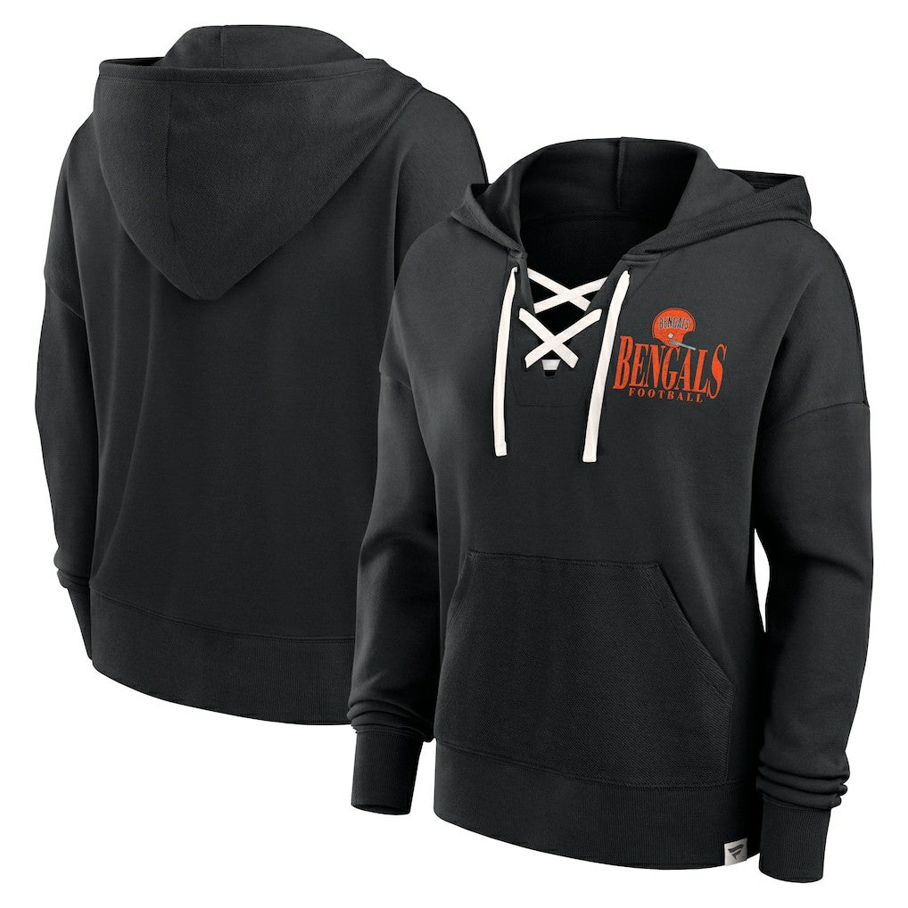 Cincinnati Bengals Fanatics Women's Blitz Left Lace-Up Pullover Hoodie