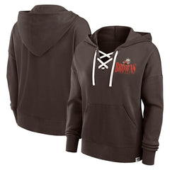 Cleveland Browns Fanatics Women's Blitz Left Lace-Up Pullover Hoodie