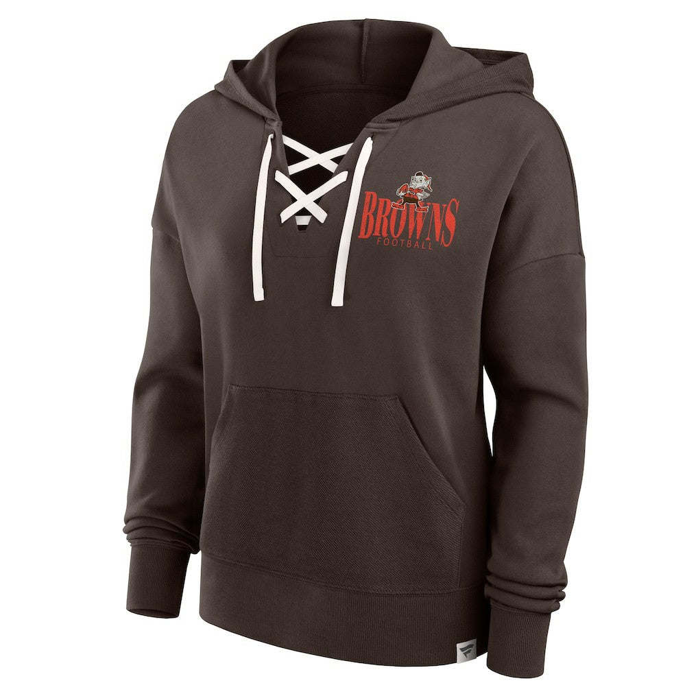 Cleveland Browns Fanatics Women's Blitz Left Lace-Up Pullover Hoodie