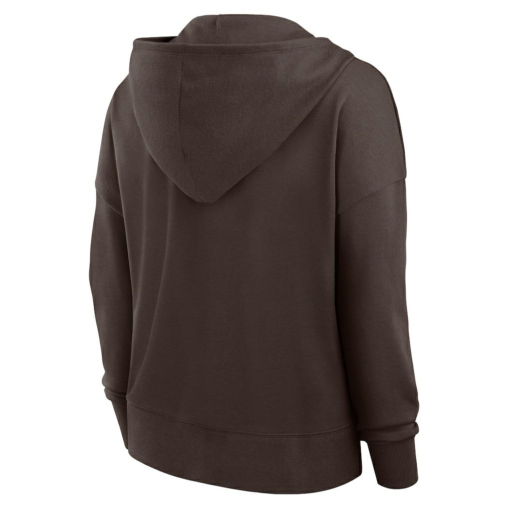Cleveland Browns Fanatics Women's Blitz Left Lace-Up Pullover Hoodie